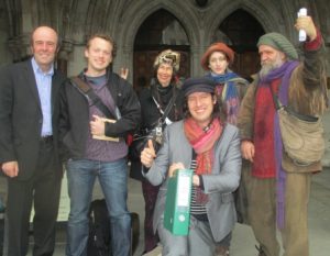 Keep Streets Live outside the High Court to fight Camden busking ban